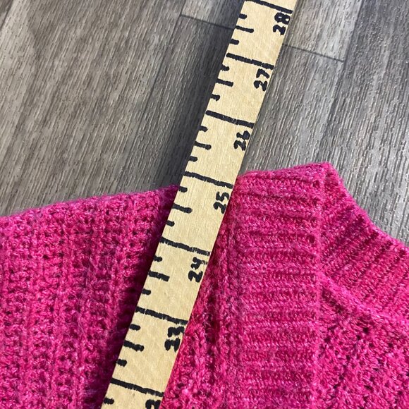 Nine West Chunky Knit Sweater V-Neck Pink Size Medium - Picture 5 of 6